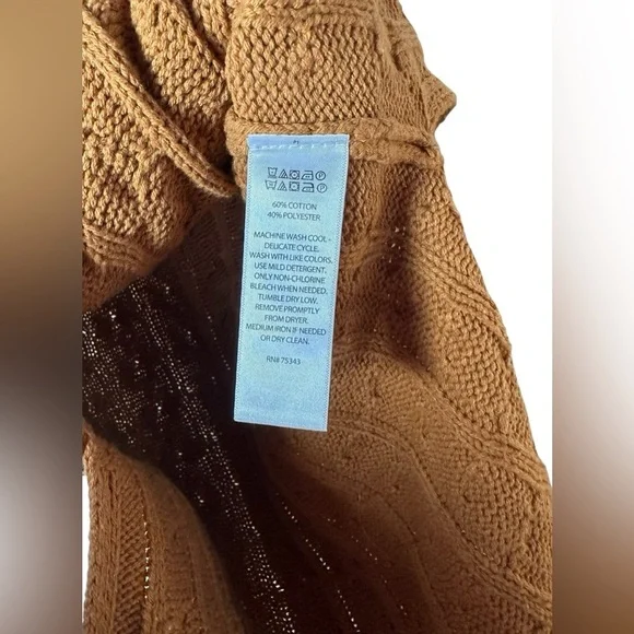 Cupcakes and Cashmere Burnt Orange / Brown Cable Knit Sweater Vest - Size S - Picture 6 of 8